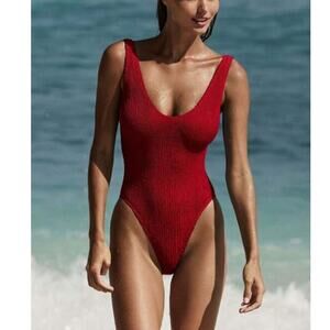 Bond Eye Australia Mara One Piece Swimsuit Maillot Baywatch Red One Size NWT